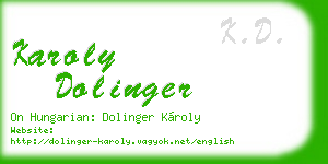 karoly dolinger business card